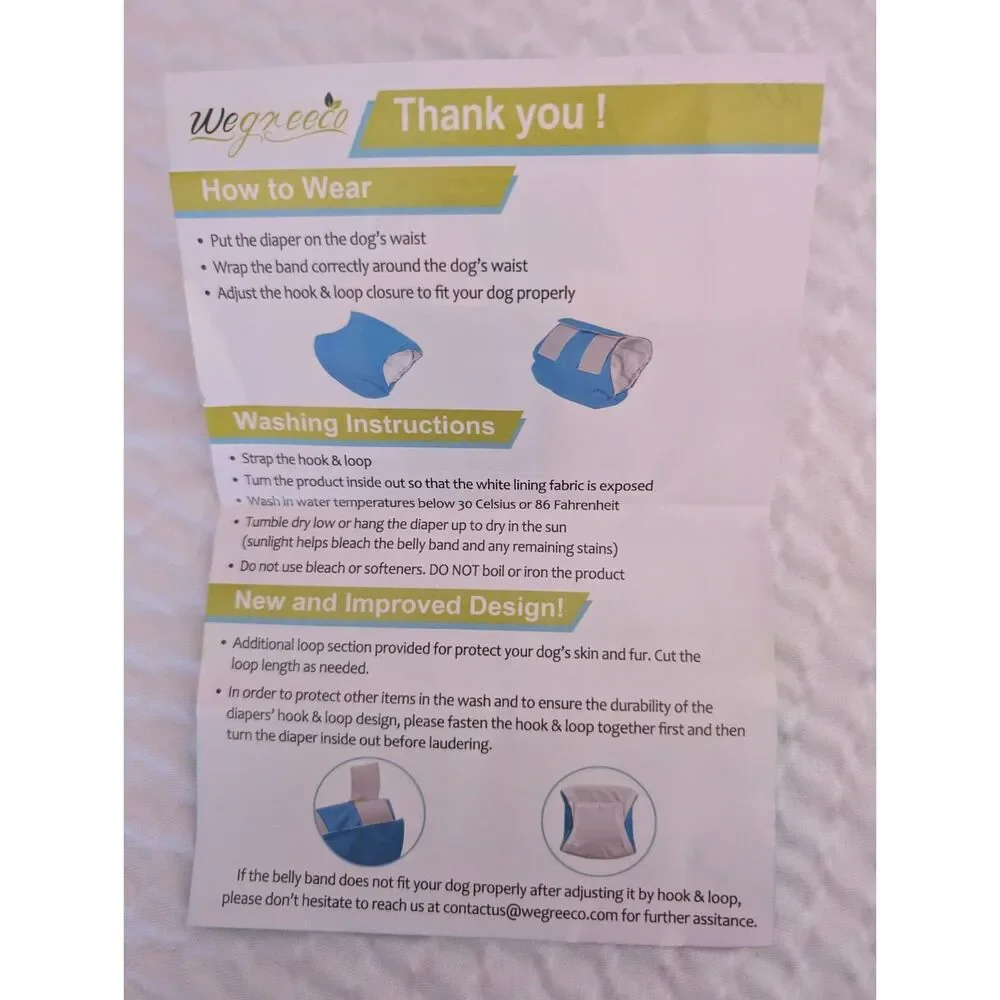 Wegreeco Dog Belly Bands Pack of 3 Black Size XL  NWOT